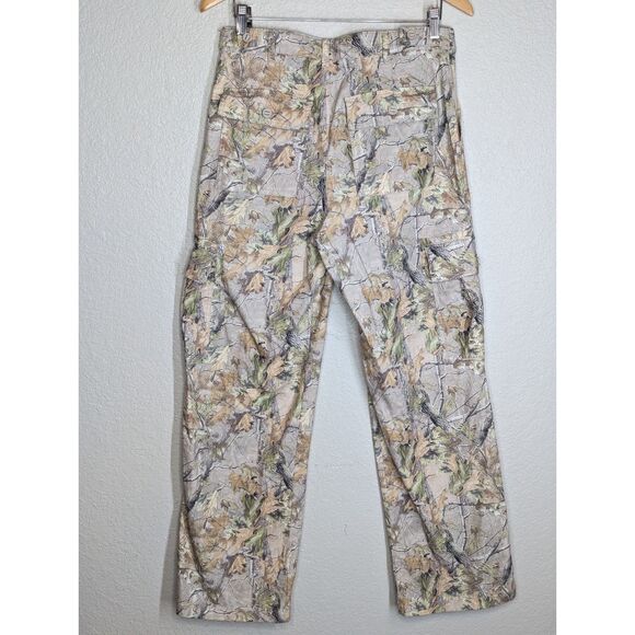Cozi Footlocker Camo Cargo Pants Brown Tree Size Wms M Wide Leg Casual Stretch - Picture 4 of 10